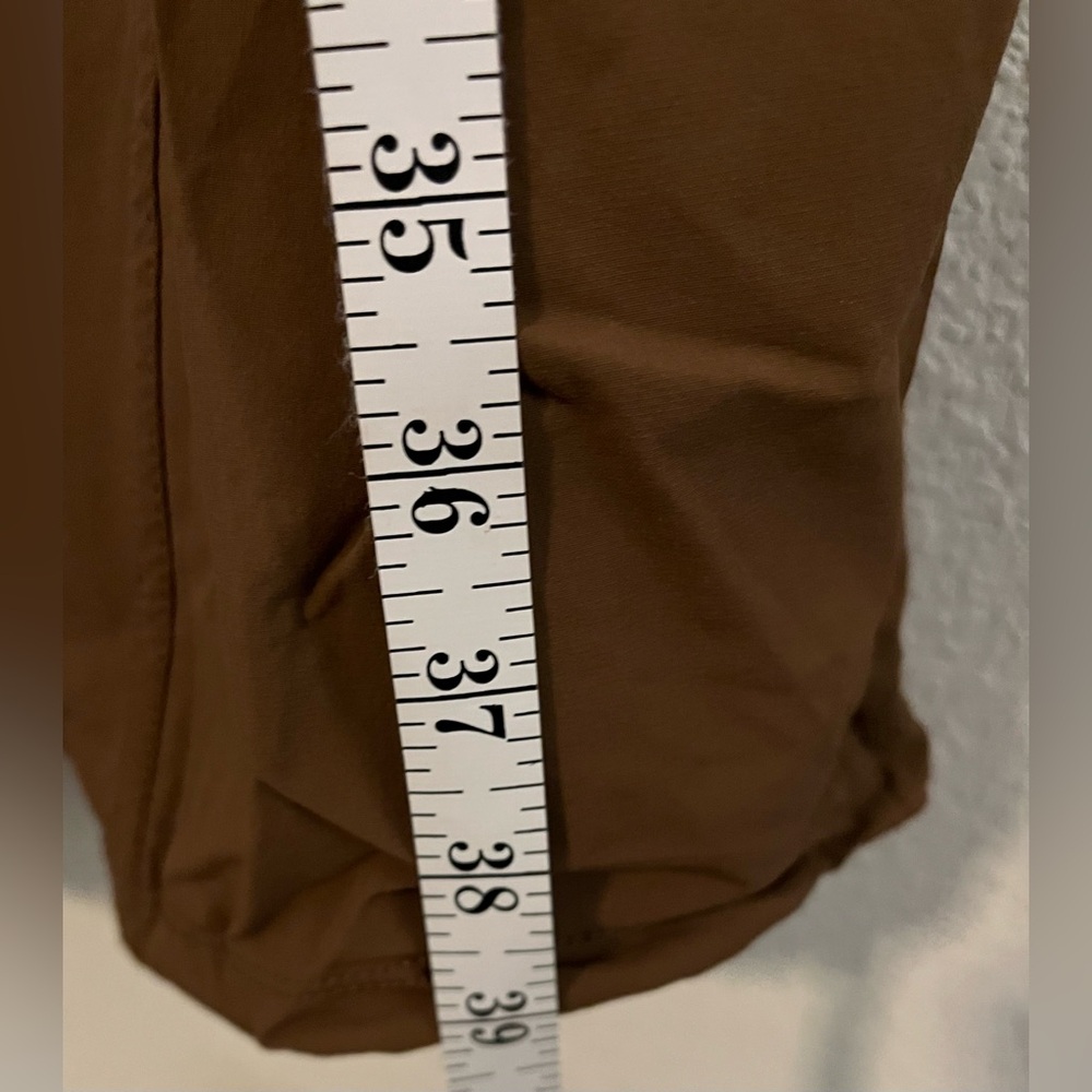 Joy Lab Womens Medium Joggers Extra Long Brown Cargo Drawstring Stretch Pockets - Picture 3 of 7